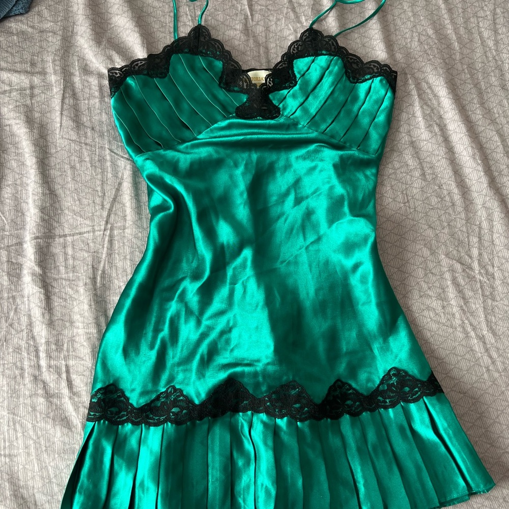 victoria secret green slip dress